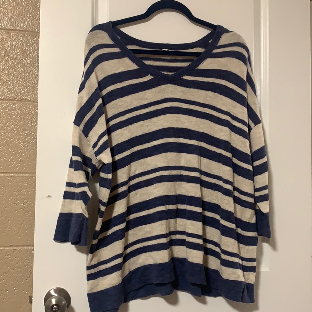 Woman’s striped sweater!